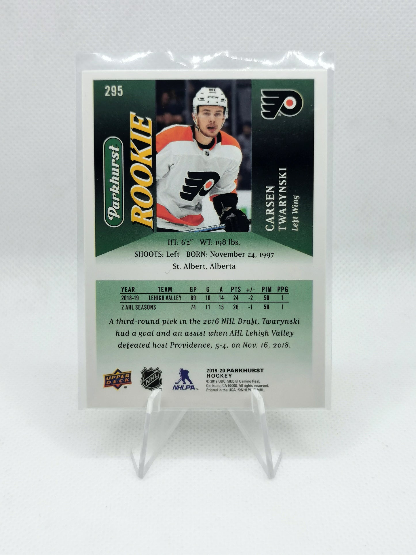 Carsen Twarynski Parkhurst Rookie Card - Philadelphia Flyers