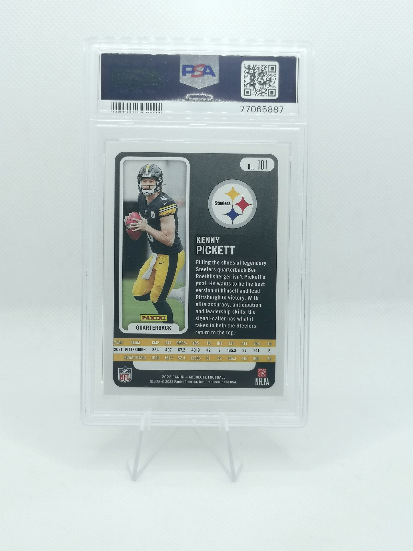 Kenny Pickett - PSA 9 - 2022 NFL Absolute - Green Parallel - Pittsburgh Steelers