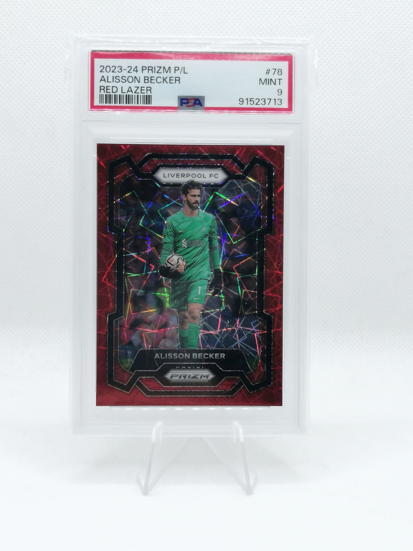 Alisson Becker Red Lazer Prizm /49 - PSA 9